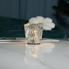 Diamond-Cut Crystal Table Lamp With Faceted Prism Shade
