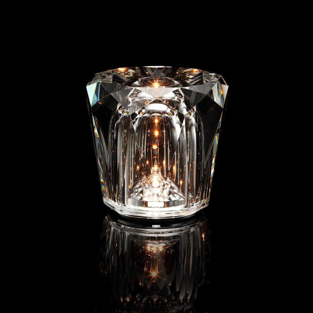 Diamond-Cut Crystal Table Lamp With Faceted Prism Shade