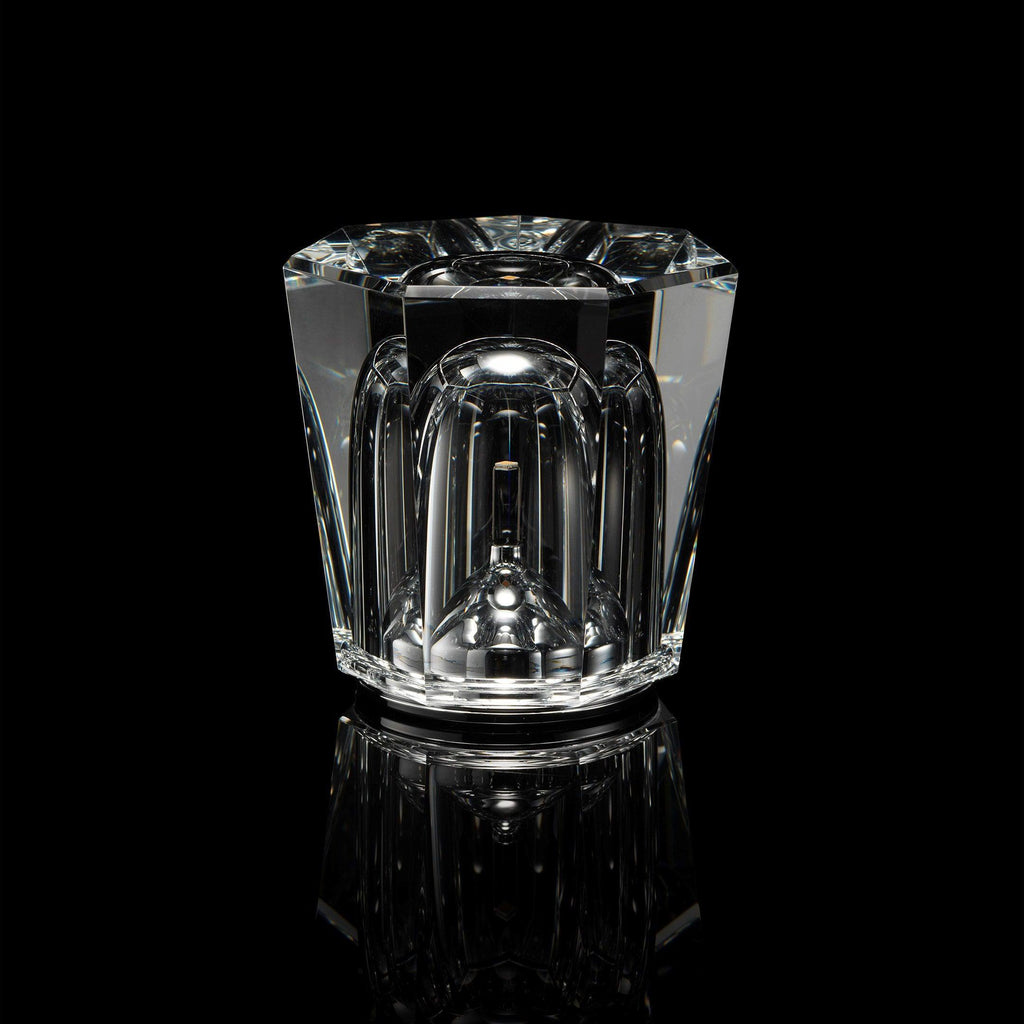 Diamond-Cut Crystal Table Lamp With Faceted Prism Shade