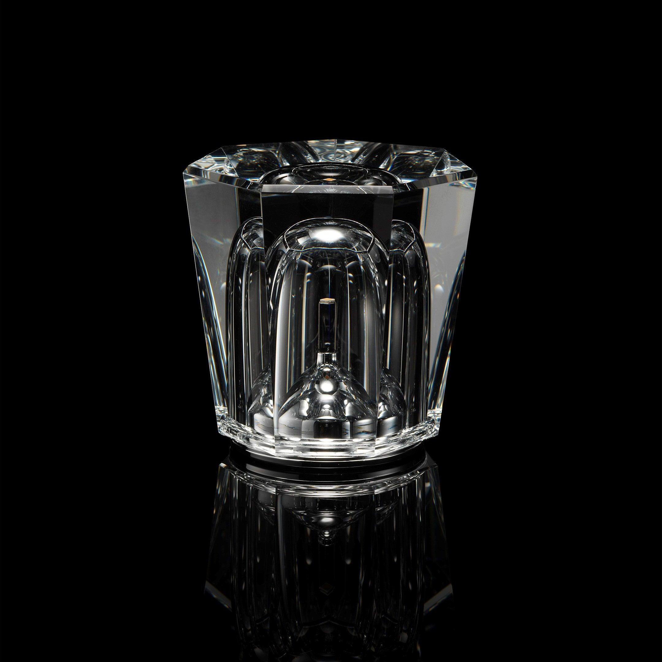 Diamond-Cut Crystal Table Lamp With Faceted Prism Shade