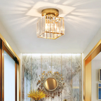 1-Light Flush Mount K9 Crystal Glass Hallway Ceiling Light