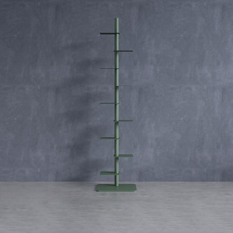 Spiral Bookshelf Tall Metal Tree Bookcase Mid Century Invisible Floating Display Rack Corner Book Tower for Home Office and Living Room