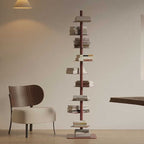 Spiral Bookshelf Tall Metal Tree Bookcase Mid Century Invisible Floating Display Rack Corner Book Tower for Home Office and Living Room
