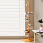 Spiral Bookshelf Tall Metal Tree Bookcase Mid Century Invisible Floating Display Rack Corner Book Tower for Home Office and Living Room