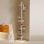 Spiral Bookshelf Tall Metal Tree Bookcase Mid Century Invisible Floating Display Rack Corner Book Tower for Home Office and Living Room