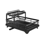 Stainless Steel Dish Drying Rack Space Saving Dish Drainer with Drip Tray and Cutlery Holder Kitchen Countertop Plate Rack for Sink Side