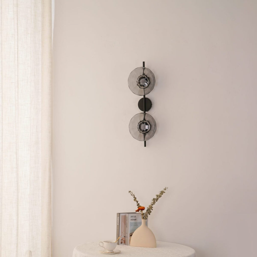 Nordic Ripple Glass Wall Light LED Light With Double Round Shade
