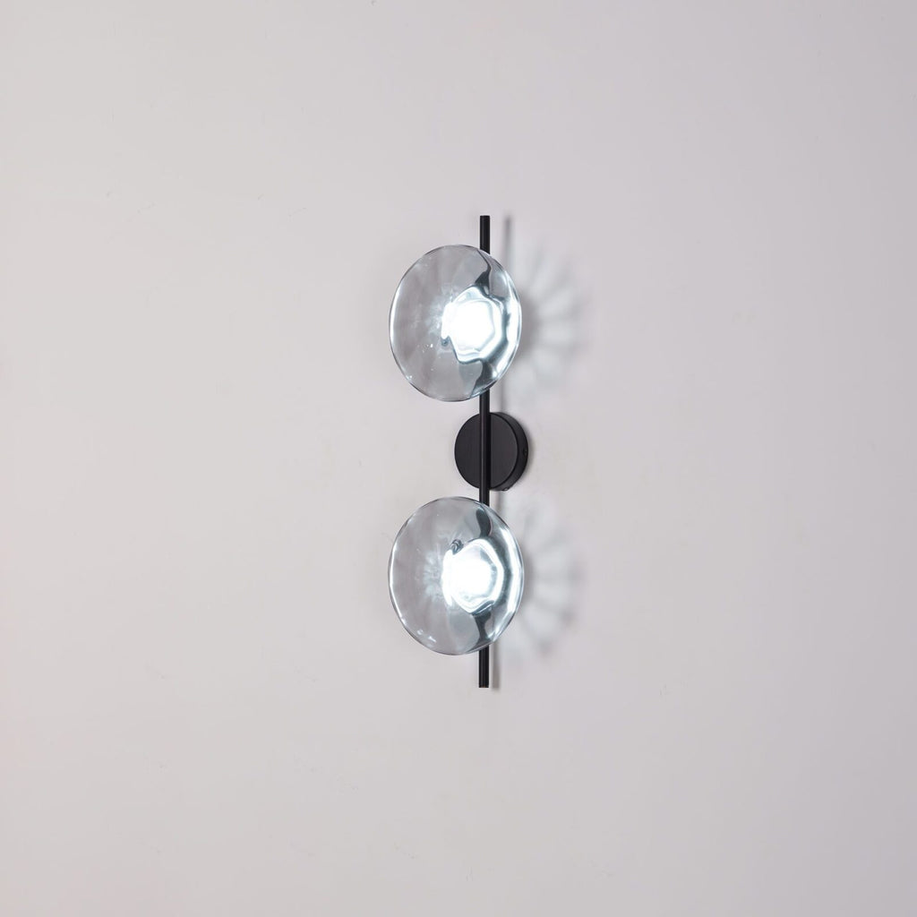 Nordic Ripple Glass Wall Light LED Light With Double Round Shade