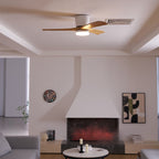 Wood Blade Ceiling Fan Ceiling Light With Remote Control
