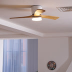 Wood Blade Ceiling Fan Ceiling Light With Remote Control