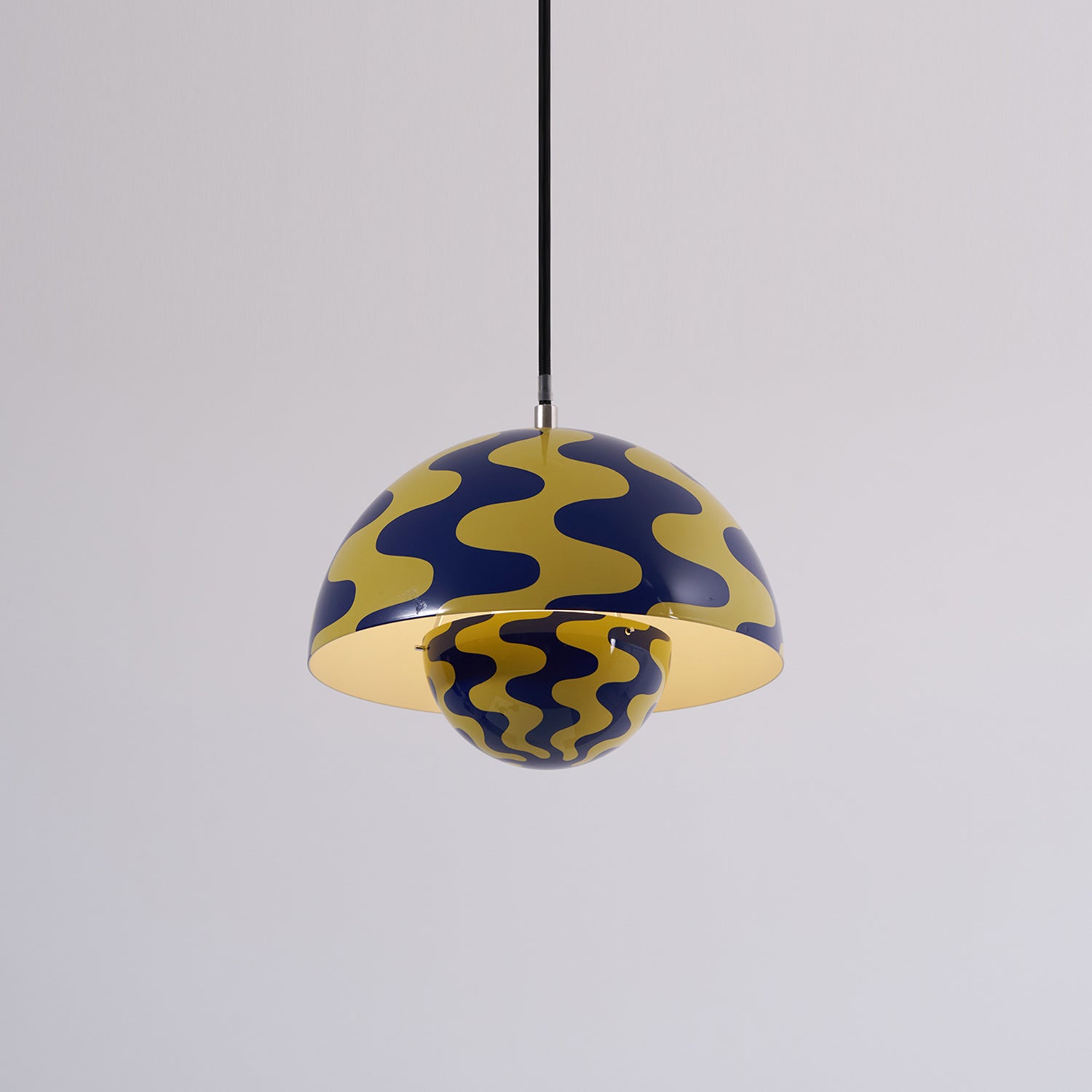 Dome Shade Pendant Light With Floating Globe Diffuser