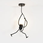 Wrought Iron Pendant Light With Adjustable Cord