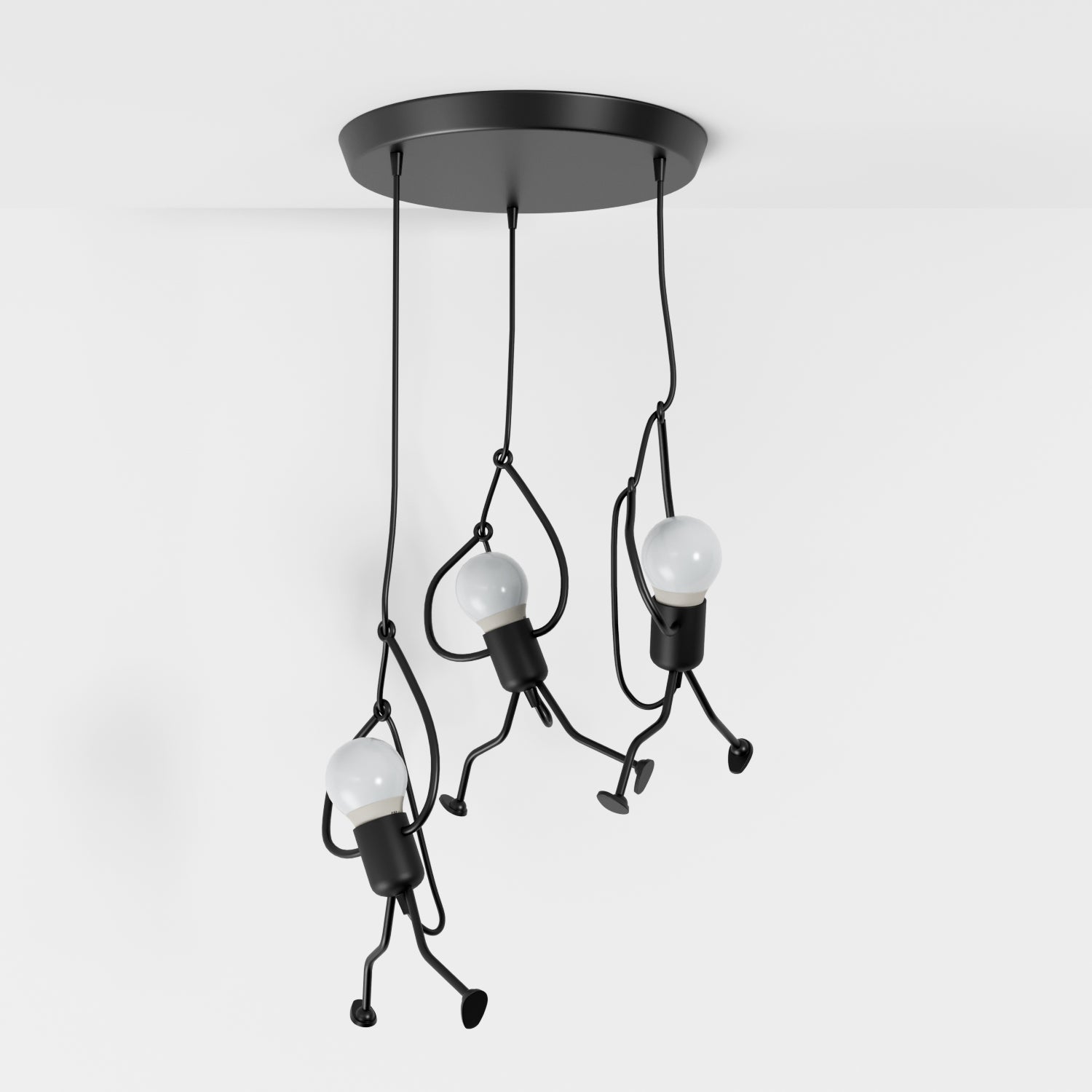 Wrought Iron Pendant Light With Adjustable Cord