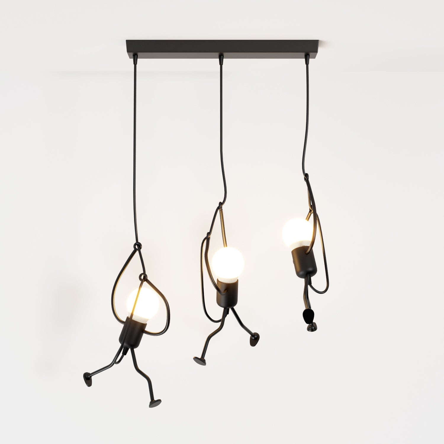 Wrought Iron Pendant Light With Adjustable Cord