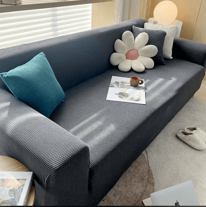 Non-Slip Stretch Sofa Cover Jacquard Elastic Couch Slipcover Soft Machine Washable Furniture Protector Against Pet Hair and Stains