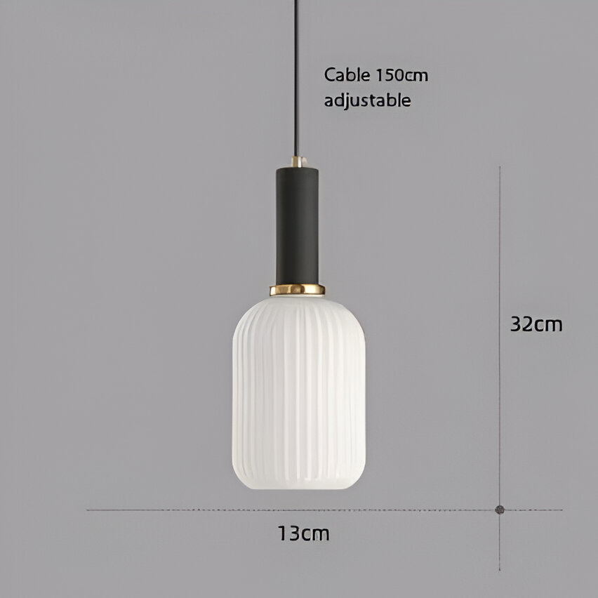 Retro Coloured Glass Pendant Light With Iron Fitting
