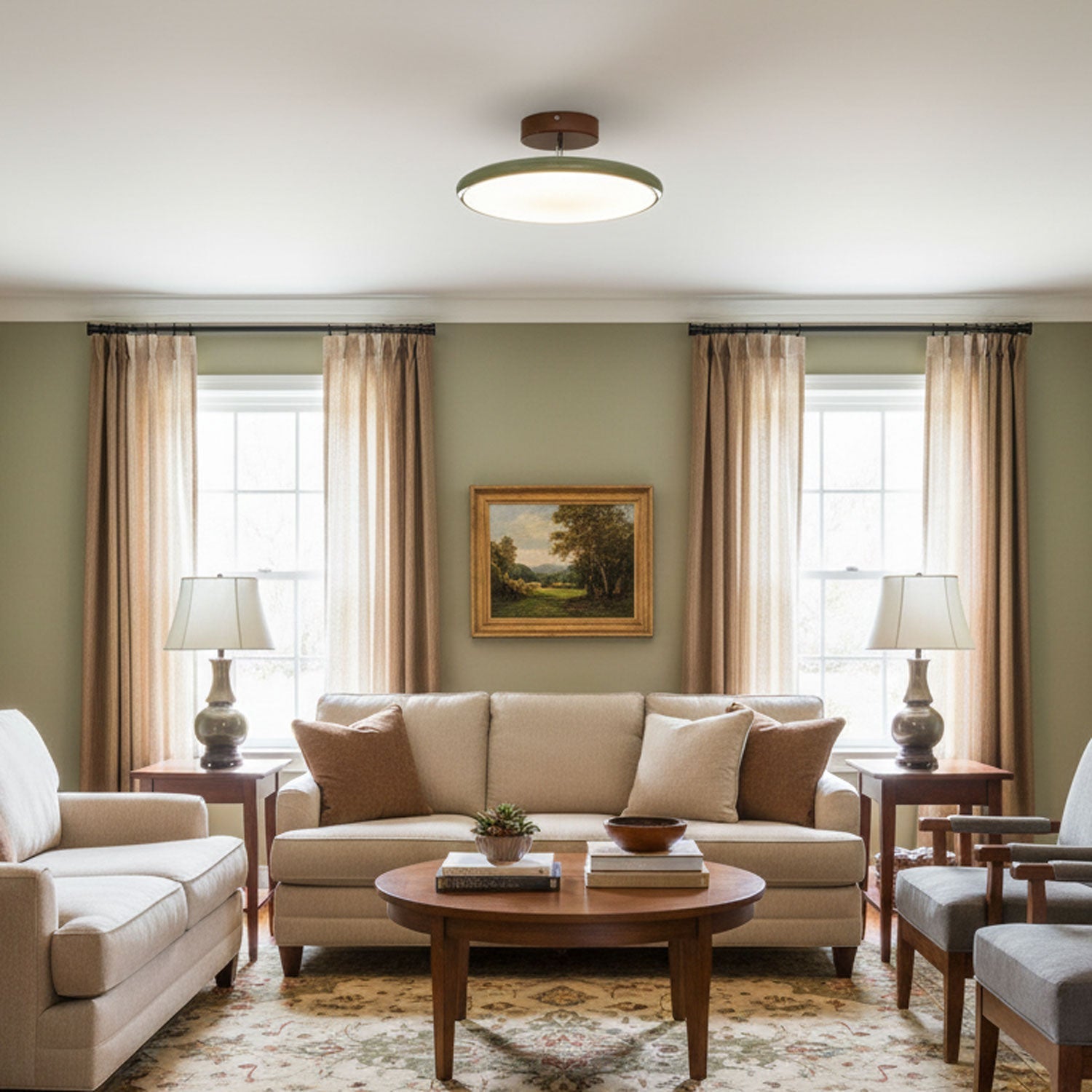 Adjustable Disc Ceiling Light With Low Profile Mount