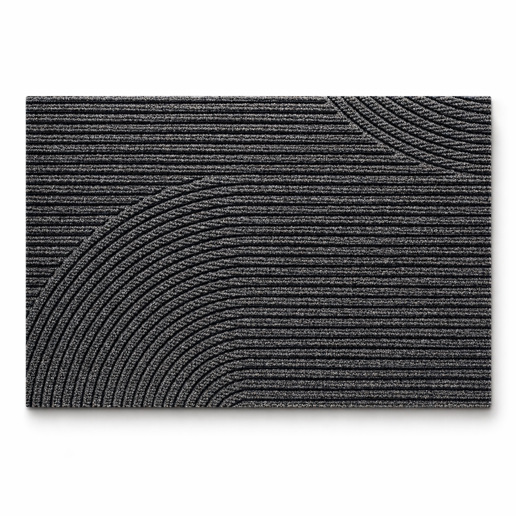 Non-Slip Door Mat Dirt Trapping Polypropylene Entrance Mat with Rubber Backing Modern Scandinavian Doormat for Indoor and Outdoor Use