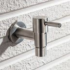 Stainless Steel Wall Mounted Outdoor Tap Brushed Garden Tap with Hose Connector Option Washing Machine Tap for Garden | Balcony and Utility Room