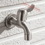 Stainless Steel Wall Mounted Outdoor Tap Brushed Garden Tap with Hose Connector Option Washing Machine Tap for Garden | Balcony and Utility Room