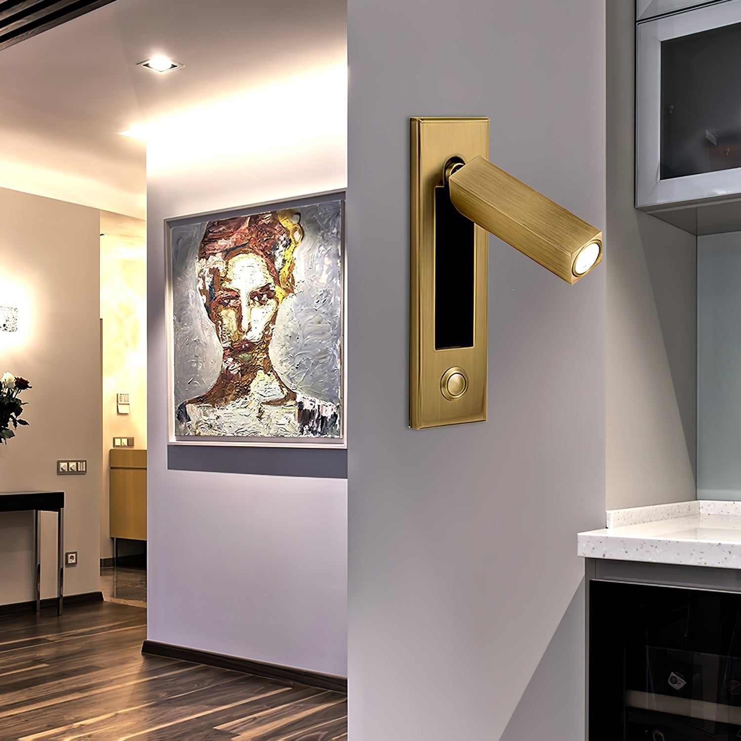 Embedded Bedside Reading Spotlight Wall Light With Adjustable Head
