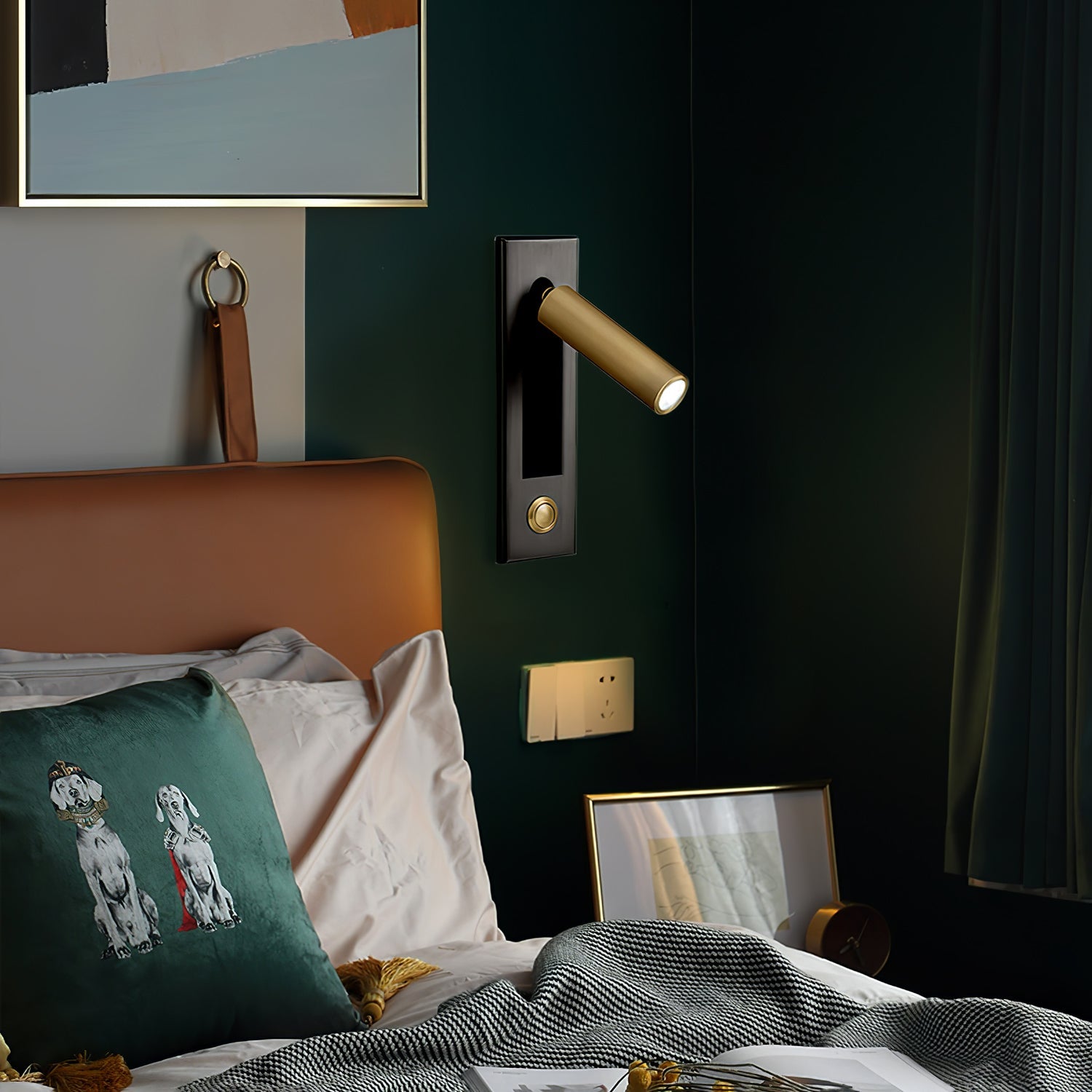 Embedded Bedside Reading Spotlight Wall Light With Adjustable Head