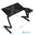 Ergonomic Laptop Stand with Adjustable Folding Legs Aluminium Alloy Laptop Table with Removable Mouse Pad