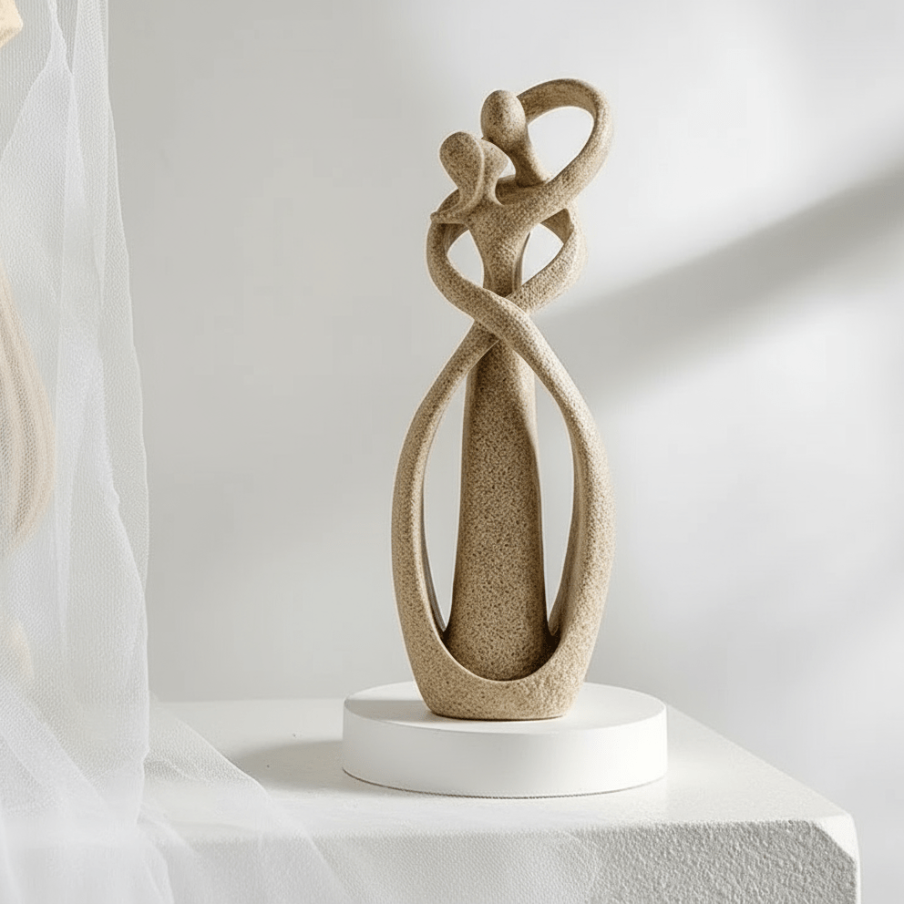 Abstract Couple Sculpture Resin Love Statue Modern Embracing Figurine Decorative Ornament for Living Room | Bedroom and Shelf