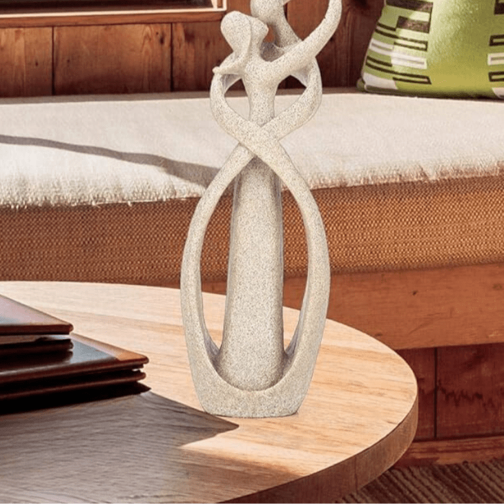 Abstract Couple Sculpture Resin Love Statue Modern Embracing Figurine Decorative Ornament for Living Room | Bedroom and Shelf