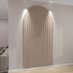 Curved Felt Pinboard Self-Adhesive Arched Wall Notice Board Striped Felt Memo Board for Home Office and Hallway