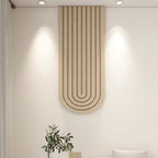 Curved Felt Pinboard Self-Adhesive Arched Wall Notice Board Striped Felt Memo Board for Home Office and Hallway
