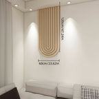Curved Felt Pinboard Self-Adhesive Arched Wall Notice Board Striped Felt Memo Board for Home Office and Hallway