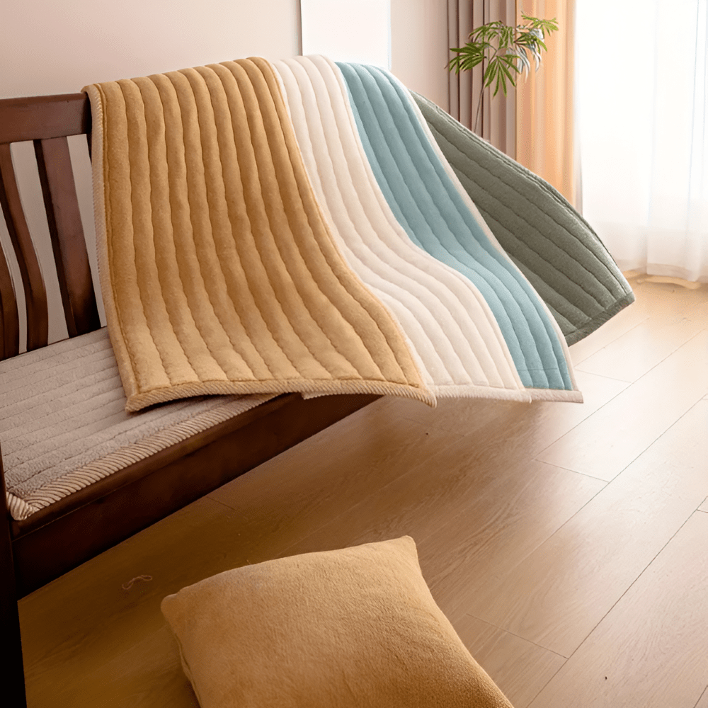 Plush Sherpa Sofa Cover Non Slip Quilted Couch Protector Soft Thick Sofa Seat Cover Pet Friendly Furniture Protector for Living Room