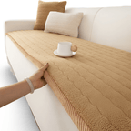 Plush Sherpa Sofa Cover Non Slip Quilted Couch Protector Soft Thick Sofa Seat Cover Pet Friendly Furniture Protector for Living Room