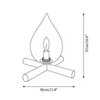 Flame-Inspired Glass Table Lamp With Wooden Cross Base