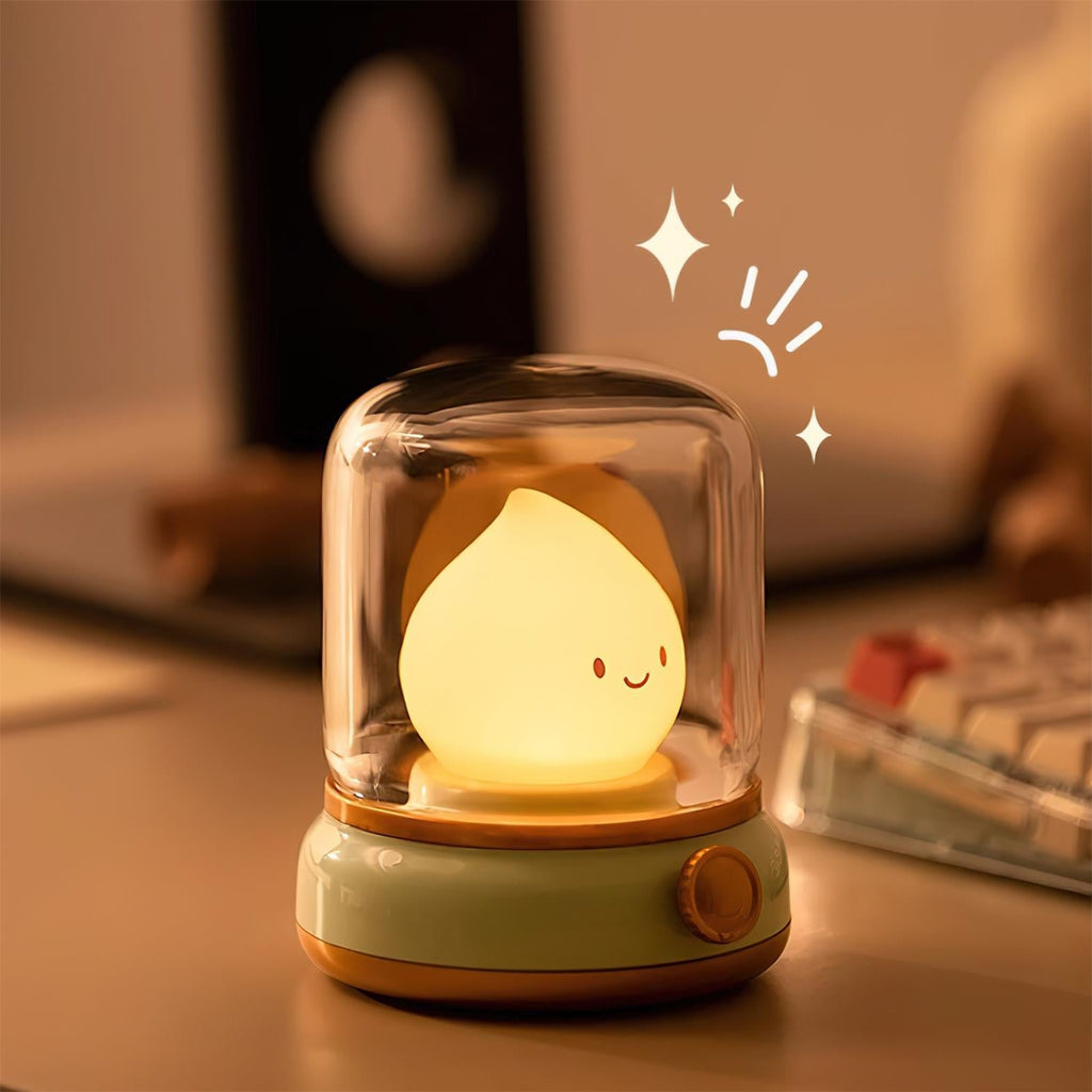 Flame-Effect LED Bedside Table Lamp With Soft Ambient Glow