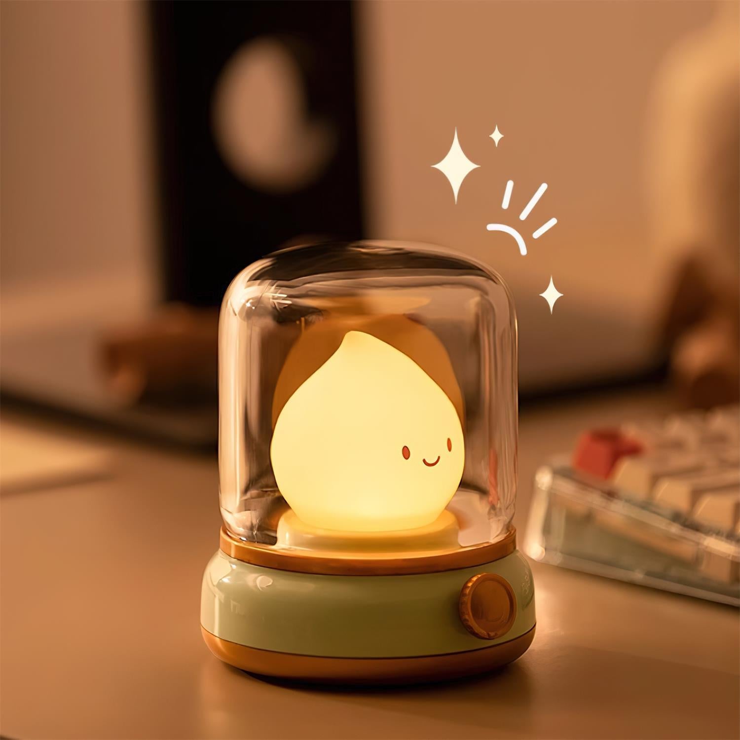 Flame-Effect LED Bedside Table Lamp With Soft Ambient Glow