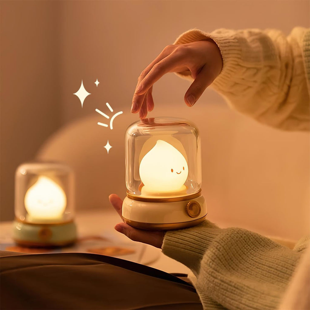 Flame-Effect LED Bedside Table Lamp With Soft Ambient Glow