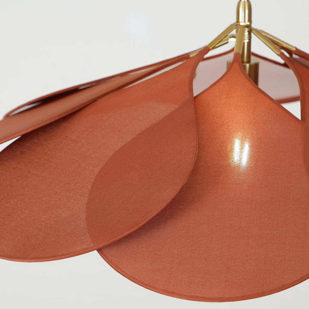 Flower Petal Fabric Pendant Lights With E27 Bulb And Adjustable Cord