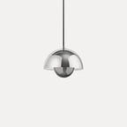 Dome Shade Pendant Light With Floating Globe Diffuser