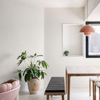 Dome Shade Pendant Light With Floating Globe Diffuser