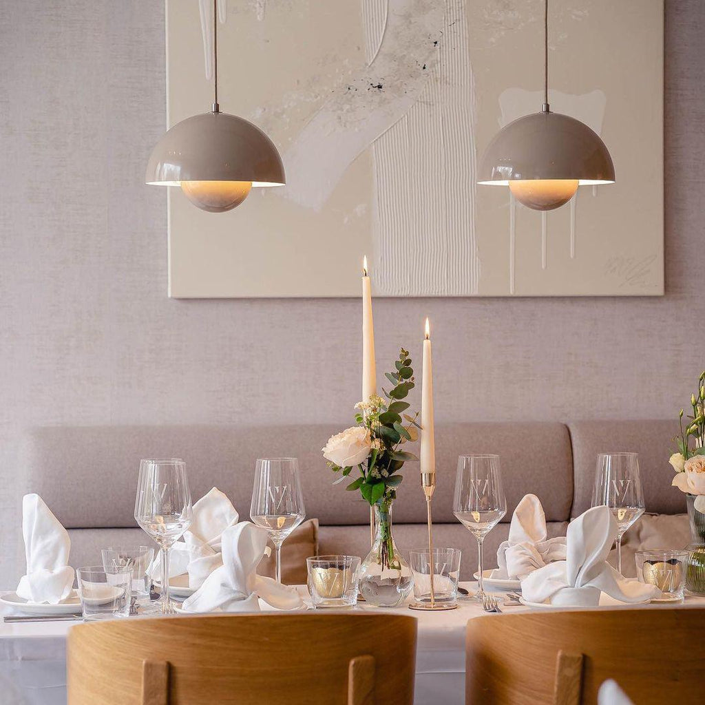 Dome Shade Pendant Light With Floating Globe Diffuser