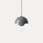 Dome Shade Pendant Light With Floating Globe Diffuser