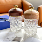 Portable Faceted Glass Table Lamp With Top Handle