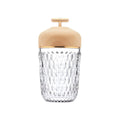 Portable Faceted Glass Table Lamp With Top Handle