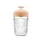 Portable Faceted Glass Table Lamp With Top Handle