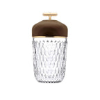 Portable Faceted Glass Table Lamp With Top Handle
