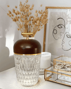 Portable Faceted Glass Table Lamp With Top Handle