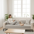 Non-Slip Sofa Cover Cotton Linen Quilted Sofa Throw Breathable Couch Protector with Latex Grip for All Seasons