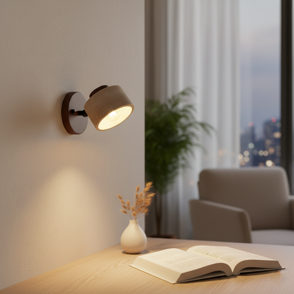 Travertine Stone LED Wall Light Sconce Hardwired with E27 Bulb for Reading